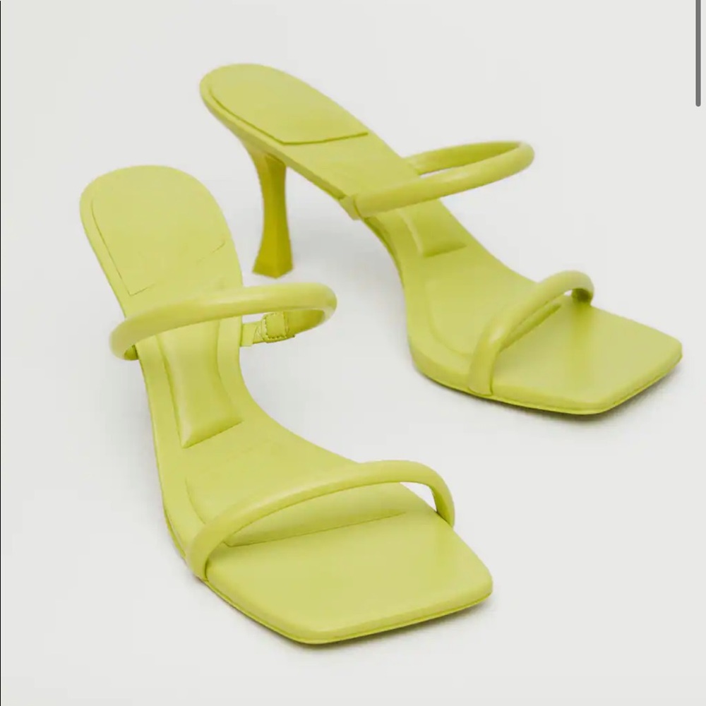 MANGO Strappy Heeled Sandals, Green